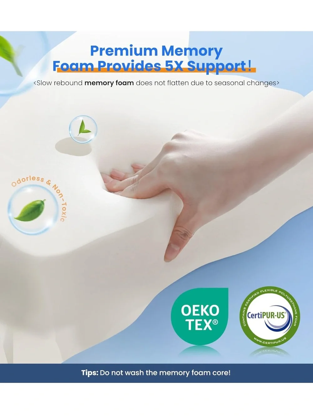 Cooling Cervical Memory Foam Pillow for Neck Support Posture Orthopedic Pillow